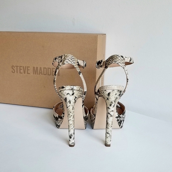 Steve Madden Luv Gold Snake Platform Ankle Strap Heels - Picture 10 of 13